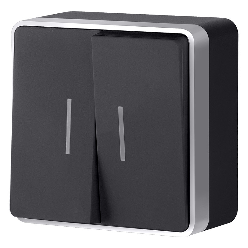 Выключатель Werkel W5020134 черный с серебром 749₽