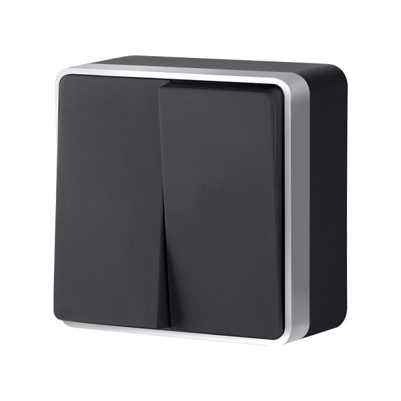 Выключатель Werkel W5020034 черный с серебром 552₽