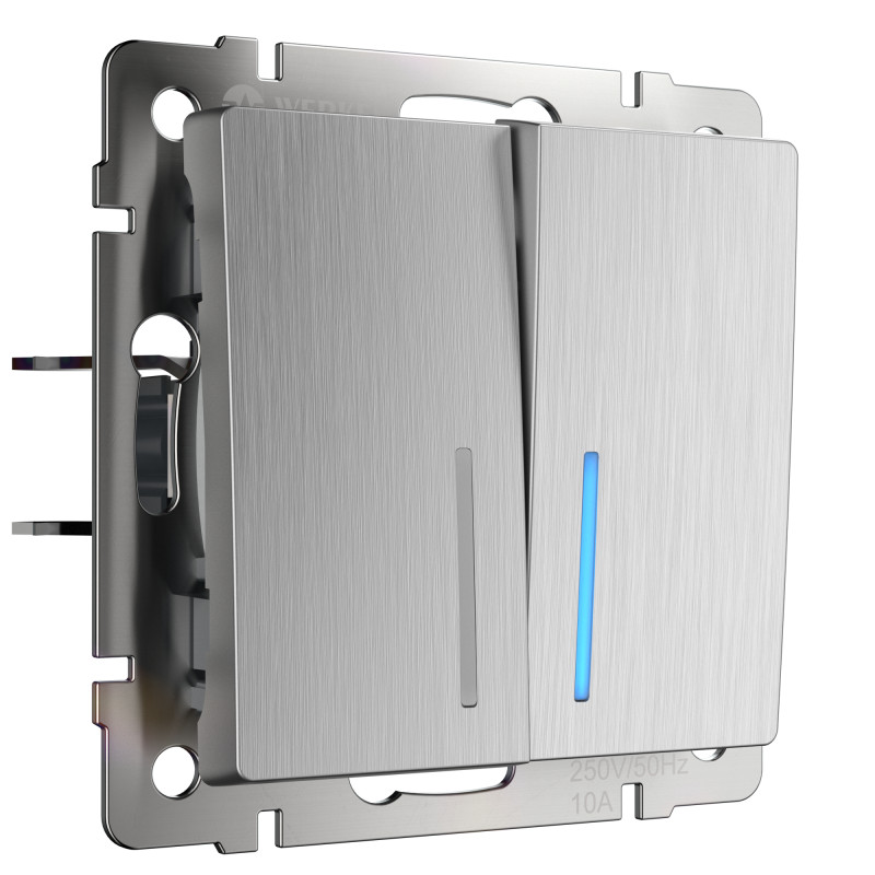 Выключатель Werkel W1120109 cеребряный рифленый 1720₽