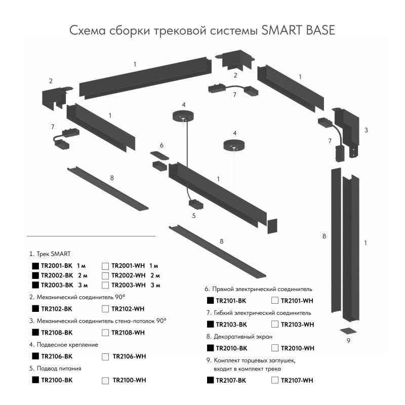 Шинопровод однофазный TR2001-WH
