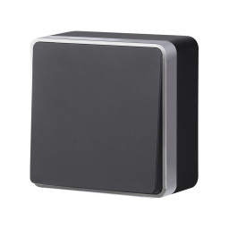 Выключатель Werkel W5010034 черный с серебром