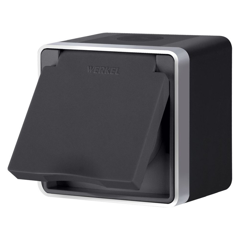 Розетка Werkel W5071234 черный с серебром 600₽