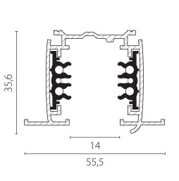 Шинопровод Lightstar 503025-R-DALI