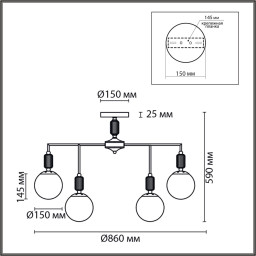 Накладная люстра LUMION 6580/9C