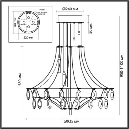 Подвесная люстра Odeon Light 7000/51CL