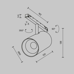 Светильник на шине Maytoni Technical TR243-4-18WTW-DSZ-B