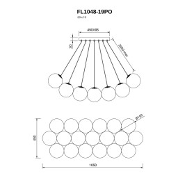 Подвесная люстра Fluorite FL1048-19PO