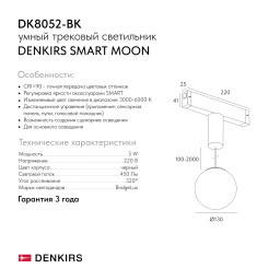Светильник на шине Denkirs DK8052-BK