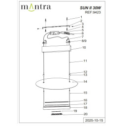 Подвесная люстра Mantra 9423