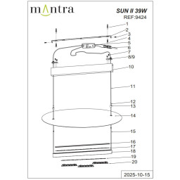 Подвесная люстра Mantra 9424