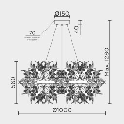 Подвесная люстра MODELUX ML.6808.1000P GD
