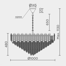 Подвесная люстра MODELUX ML.7088.1000 GD