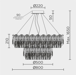 Подвесная люстра MODELUX ML.7445.800.500 GD
