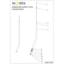 Подвесной светильник Mantra 9393+9240 (14L)