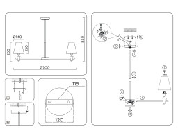 Люстра на штанге Ambrella Light LH75044