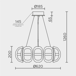 Подвесная люстра MODELUX ML.2520.600 GD