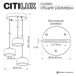 Подвесной светильник Citilux CL243031