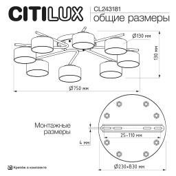 Накладная люстра Citilux CL243181