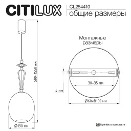 Подвесной светильник Citilux CL254410