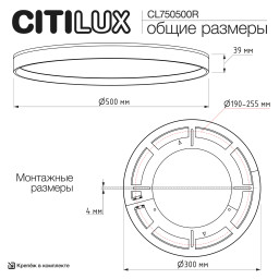 Накладной светильник Citilux CL750500R