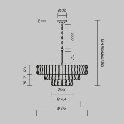 Подвесная люстра Maytoni MOD538PL-09MG