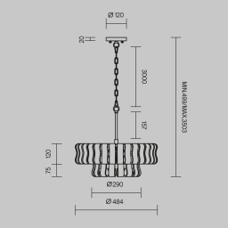 Подвесная люстра Maytoni MOD538PL-05MG