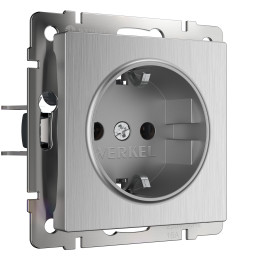 Розетка Werkel W1171009 cеребряный рифленый