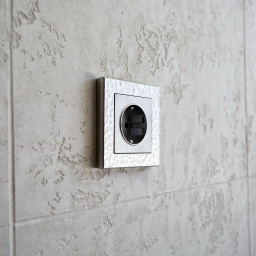 Розетка Werkel W1171009 cеребряный рифленый