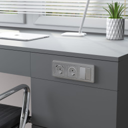 Выключатель Werkel W1120009 cеребряный рифленый