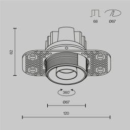 Встраиваемый светильник Maytoni DL128-10W3K-TRS-B