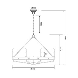 Подвесная люстра WERTMARK WE586.08.103