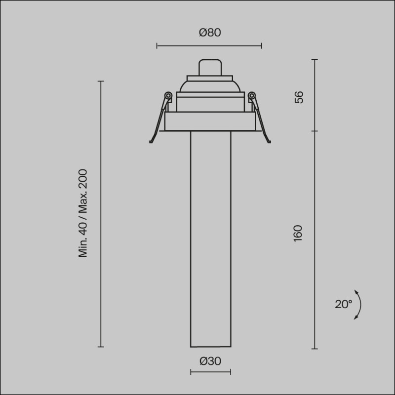 Встраиваемый светильник Maytoni Technical C140RS-L200-7W3K-B